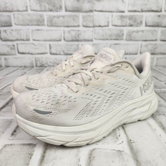 Hoka One One Clifton 8 Women's Sz 8 D Wide White Gym Run Train Athletic Sneakers - Picture 3 of 10